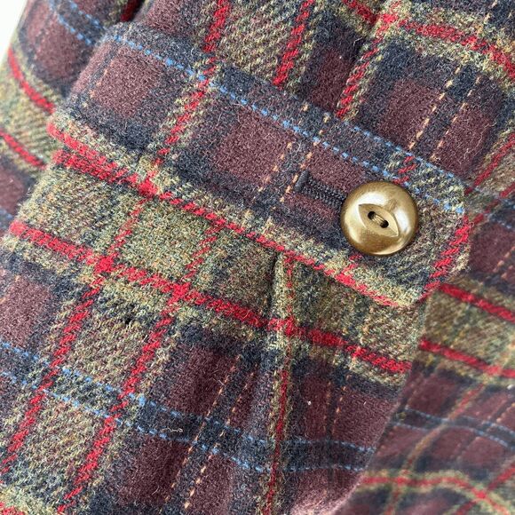 VTG Pendleton Wool Plaid Jacket Blazer Burgundy Green Navy SZ L Made in USA - Picture 14 of 14